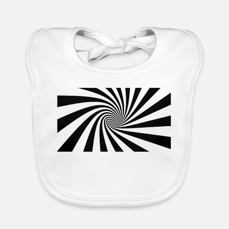 Hypnotic Black Spiral Organic Baby Bibs