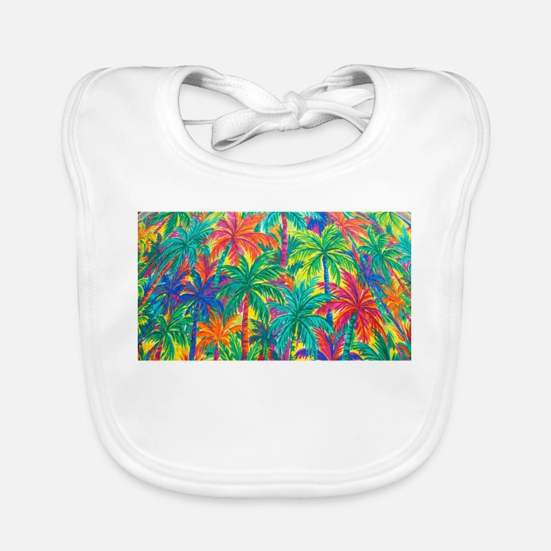 Palm Trees Tropical Pattern Organic Baby Bibs