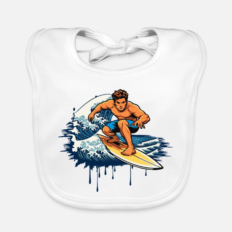 Dynamische Graffiti Illustration  eines Surfers Baby Bio-Lätzchen
