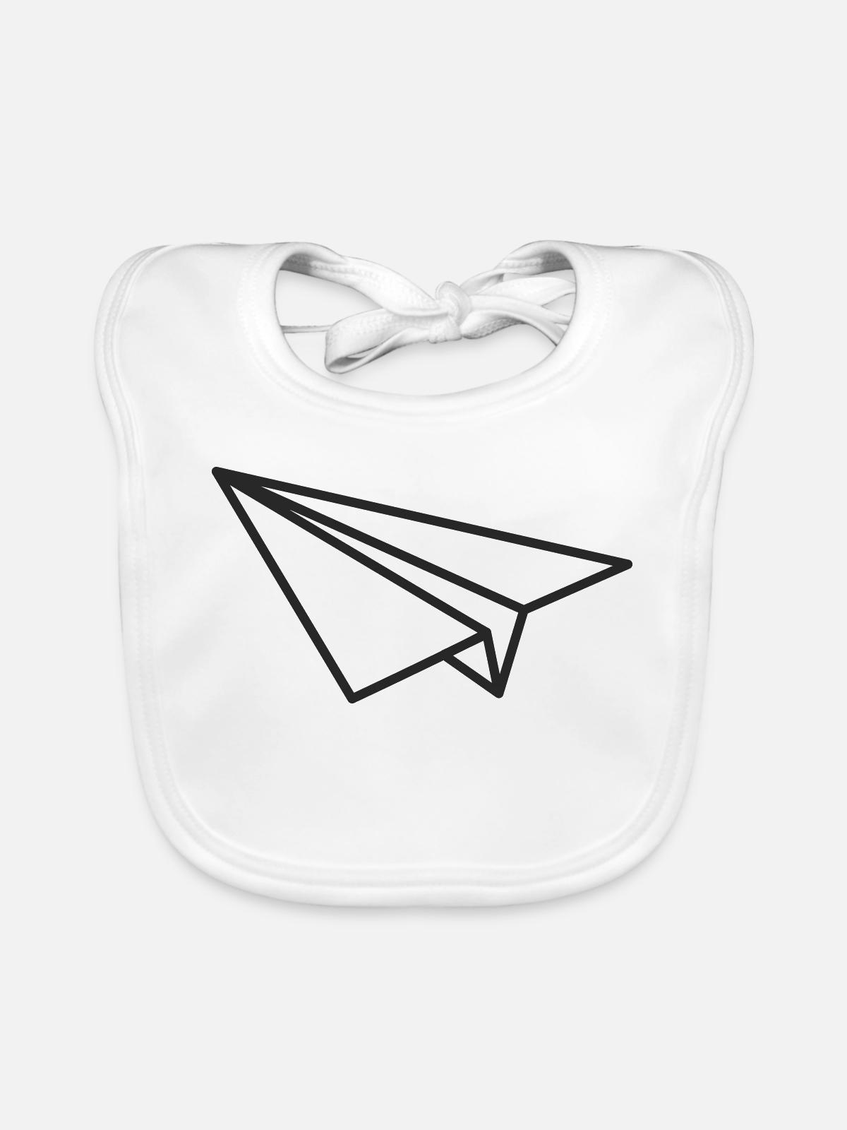 Papierflieger - Baby Bio-Lätzchen - Weiß - Vorne