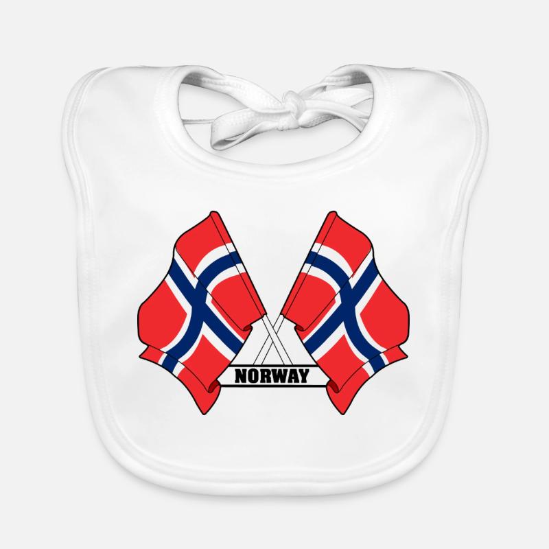 Les drapeaux franchis de la Norvège Bavoir bio Bébé