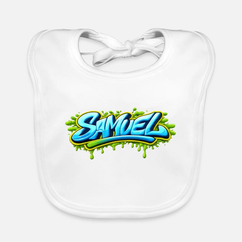 GRAFFITI NAME SAMUEL FOR  PERFECT GIFT PRINTABLE  Bavoir bio Bébé