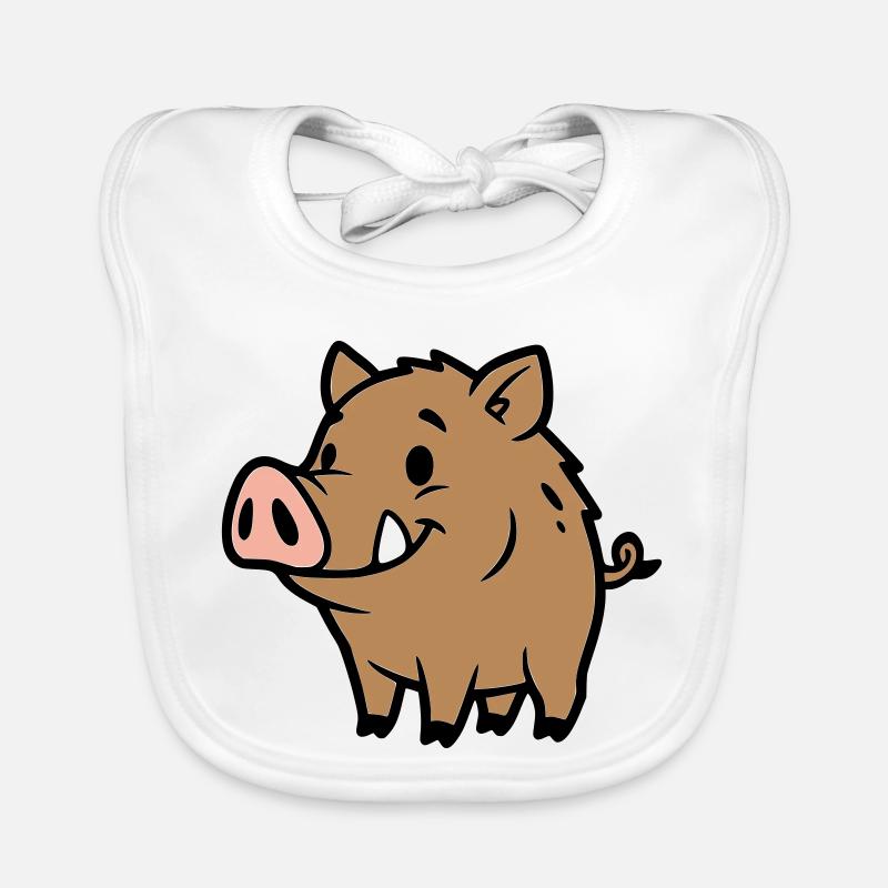 Süßes Wildschwein Comic Glücksbringer Baby Bio-Lätzchen