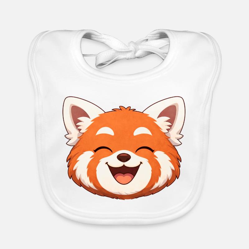 Sloth, the red panda all smiles Organic Baby Bibs