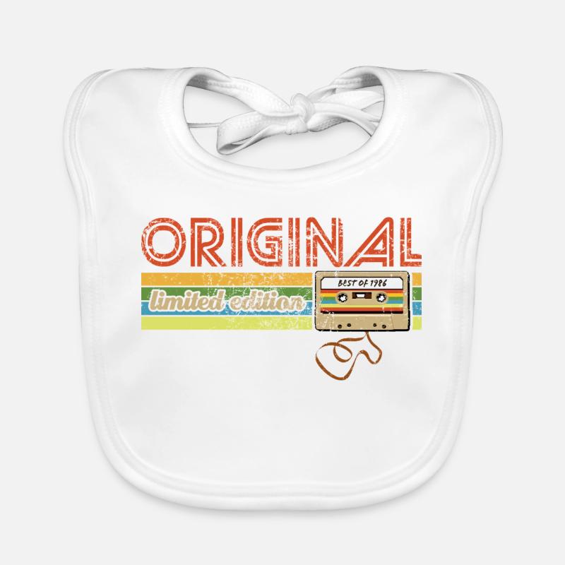 Original 1986 Limited Edition - Cassette Organic Baby Bibs