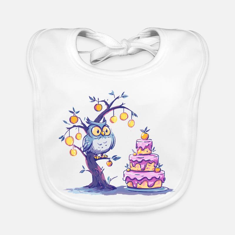 Night Owl Tree Cake Organic Baby Bibs
