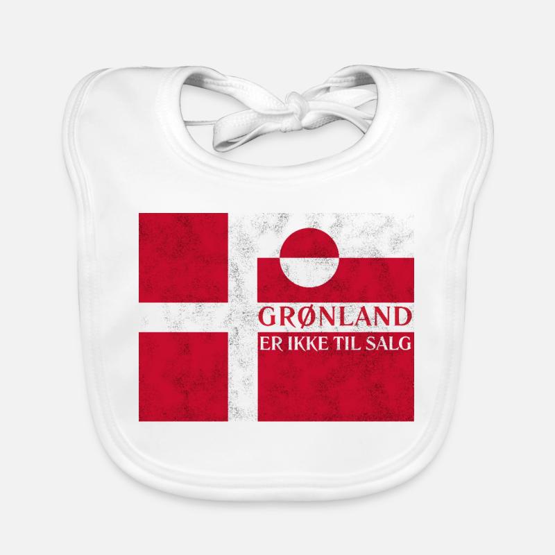 Grønland Ikke Til Salg - Baby Bio-Lätzchen - Weiß