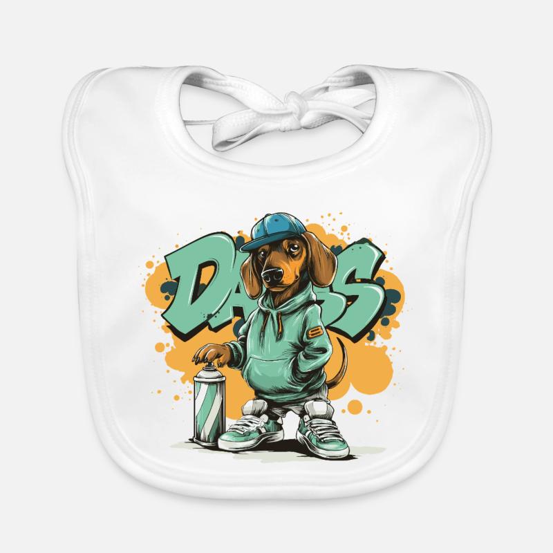 Chien graffiti avec sweat à capuche Bavoir bio Bébé