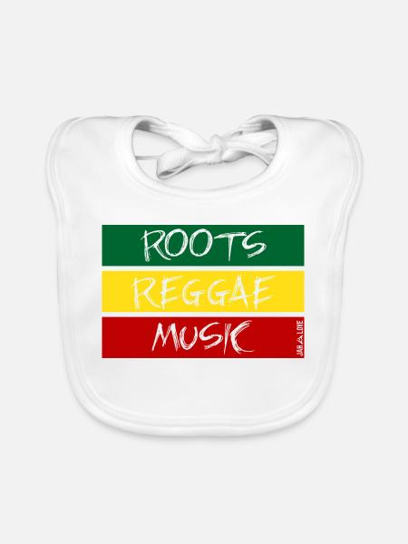 roots reggae music - Organic Baby Bibs - white - Front