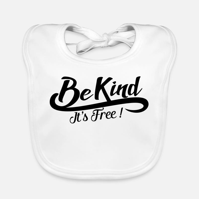 Be Kind It's Free - Vintage Positive Black Organic Baby Bibs
