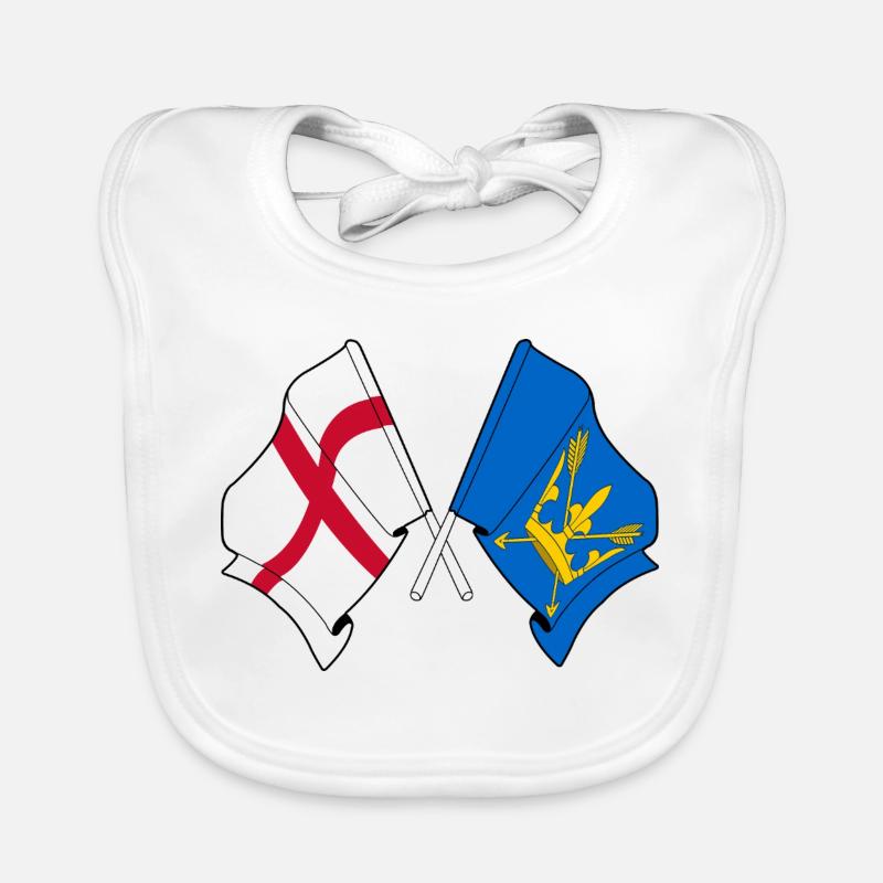 Suffolk & England Crossed Flags Organic Baby Bibs