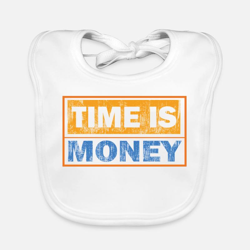 Le temps, c’est de l’argent : Typographie de contraste Bavoir bio Bébé