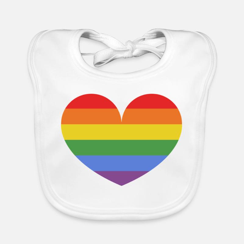 Rainbow heart Organic Baby Bibs