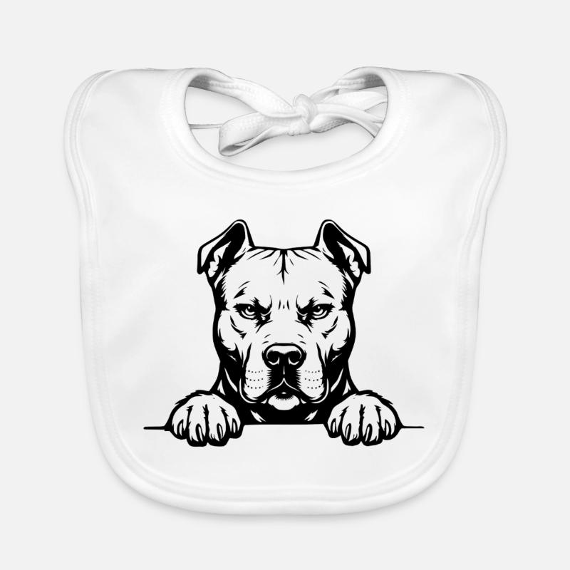 Tête de pitbull avec pattes Bavoir bio Bébé