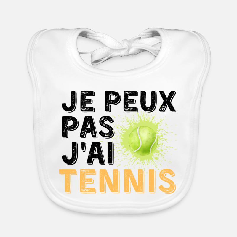 Graphic Original I Can't I Tennis Organic Baby Bibs
