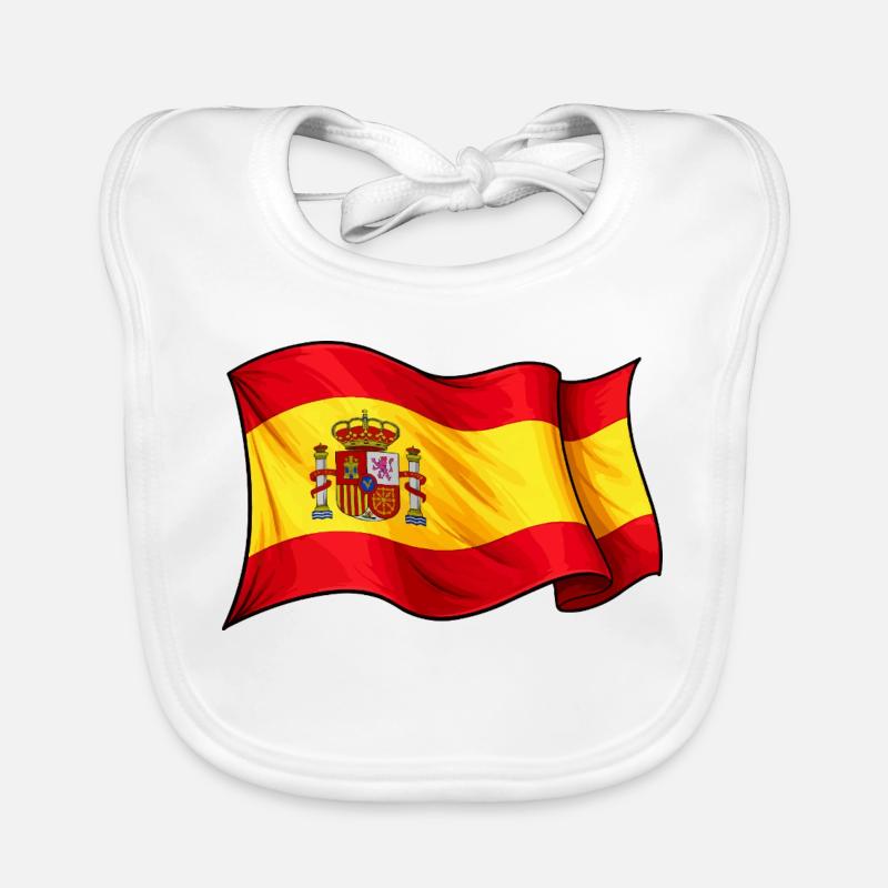 Spanish Flag Wave Design Organic Baby Bibs