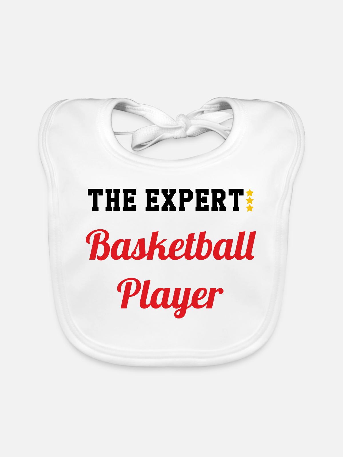 L'Expert du Basket - Bavoir bio Bébé - blanc - Devant