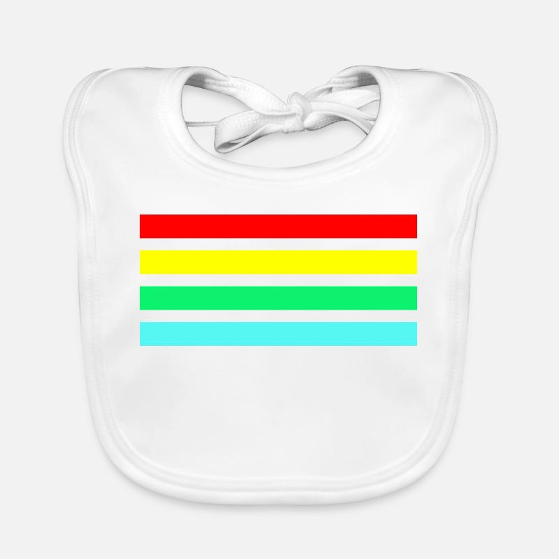 Retro neon arc stripe composition Organic Baby Bibs