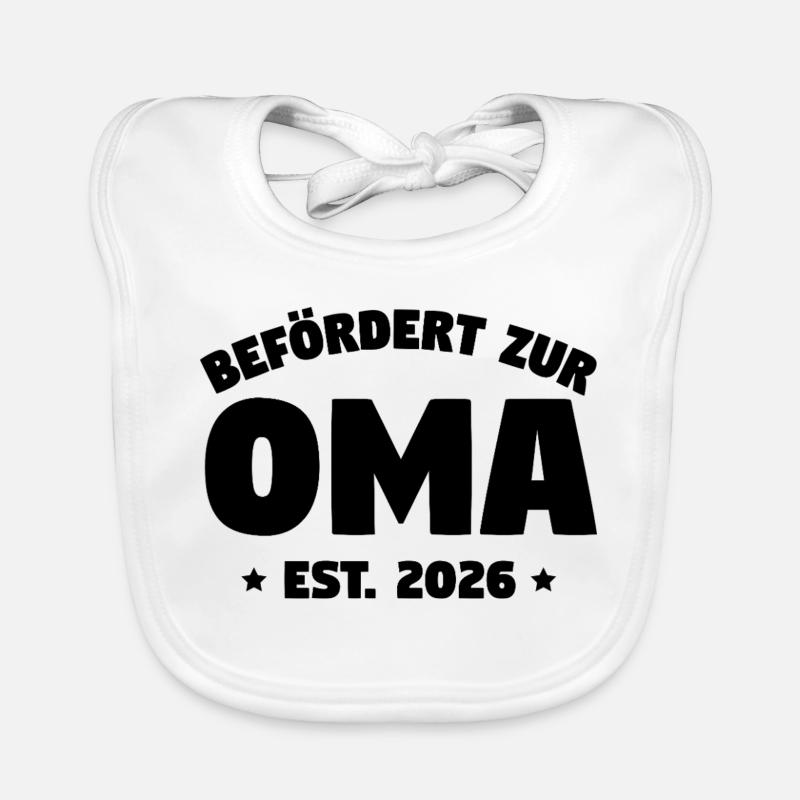 Promue grand-mère 2026 – Déclaration classique de grand-mère Bavoir bio Bébé