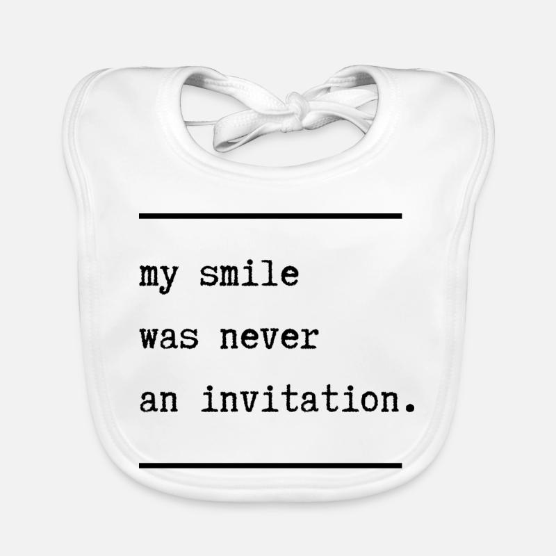 Mon sourire n’a jamais été une invitation - Bavoir bio Bébé - blanc