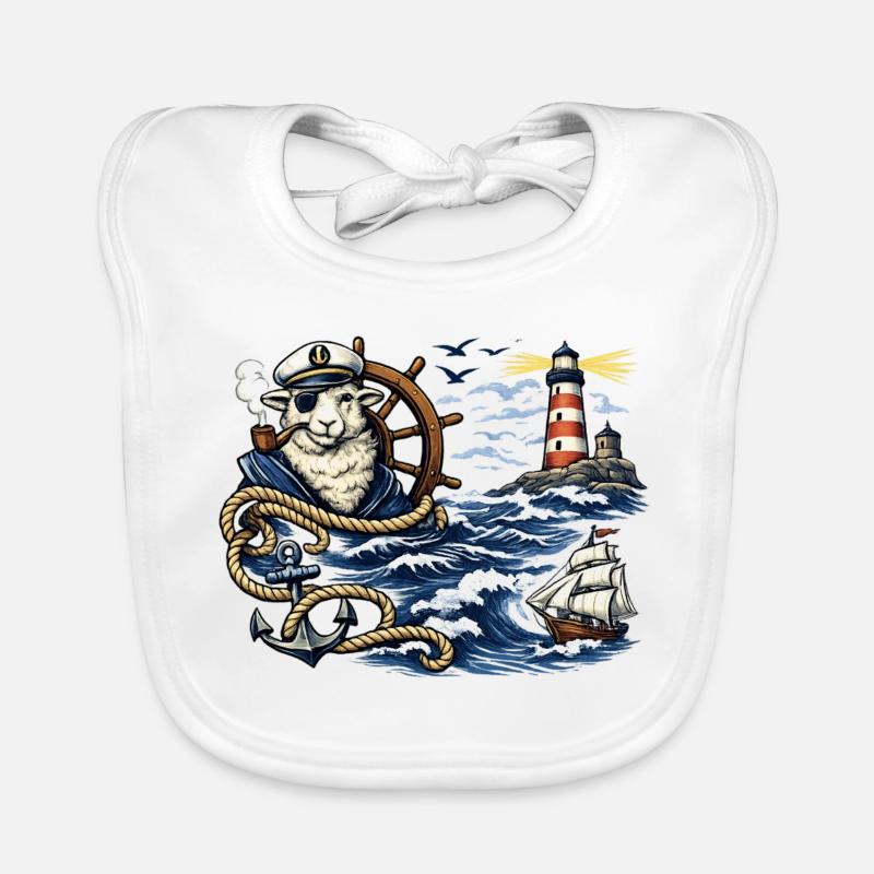 Seefahrer-Schaf im Sturm Baby Bio-Lätzchen