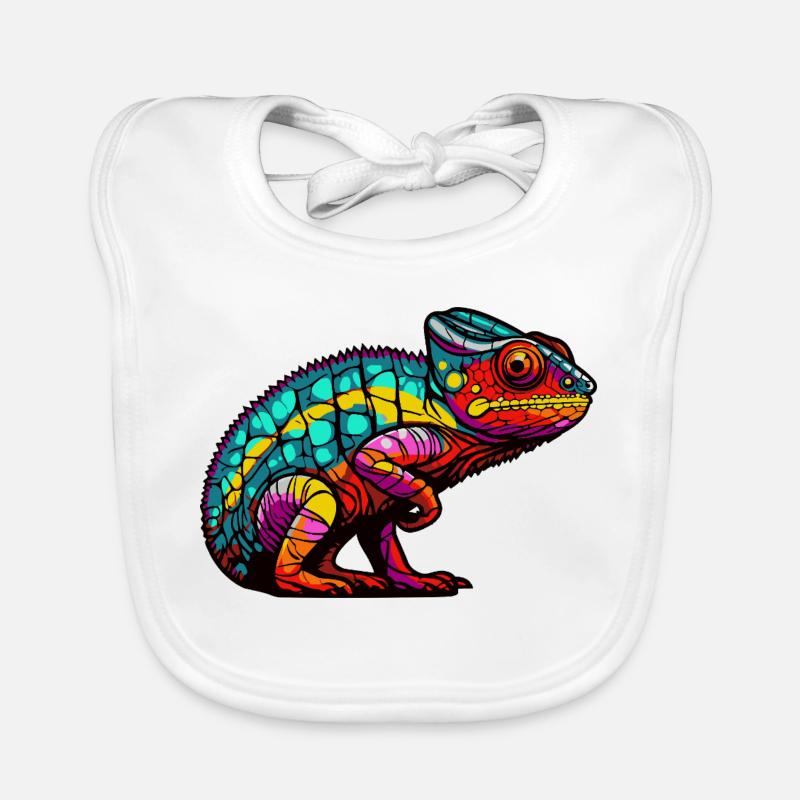 Animal caméléon Bavoir bio Bébé