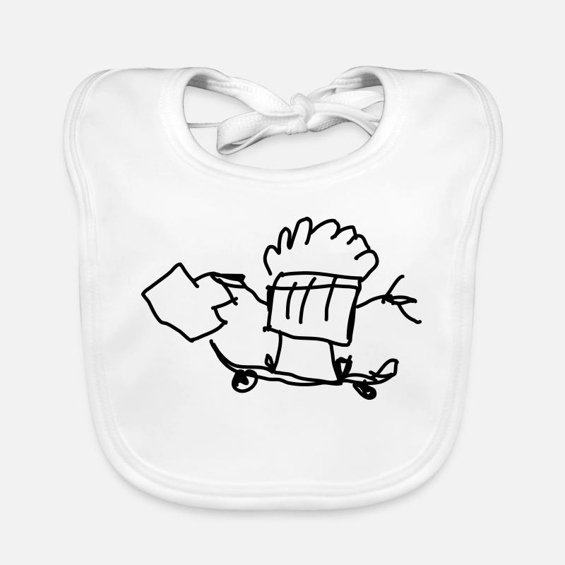 Skating Muffin with Suitcase Organic Baby Bibs