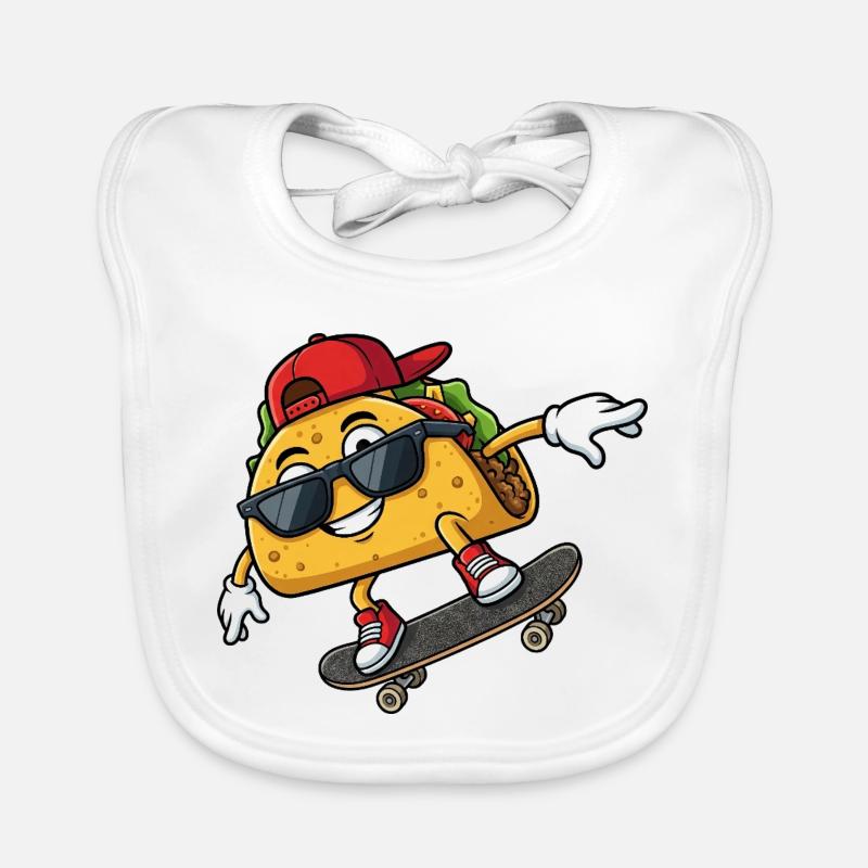 Cooler Taco Skateboard Skateboarder Spruch Baby Bio-Lätzchen