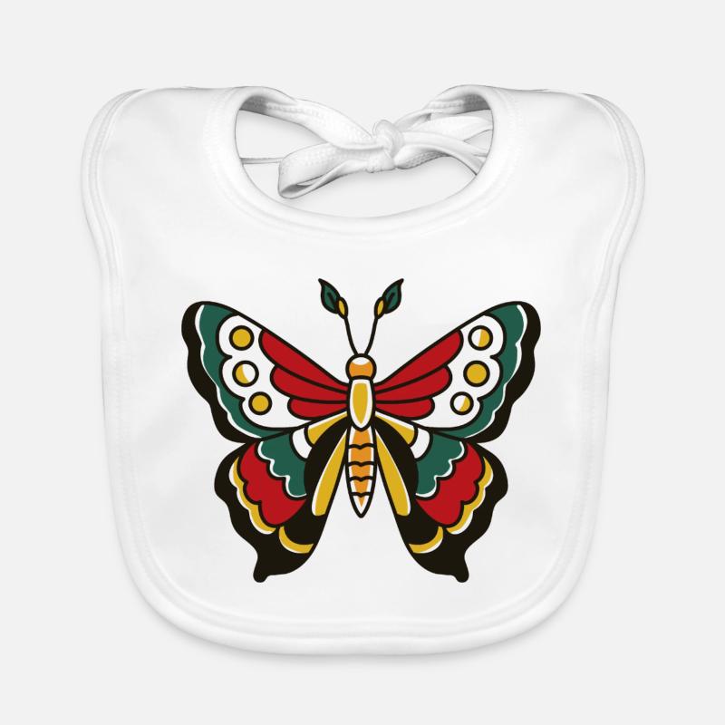 Illustration de papillon Papillon Coloré Moderne Bavoir bio Bébé