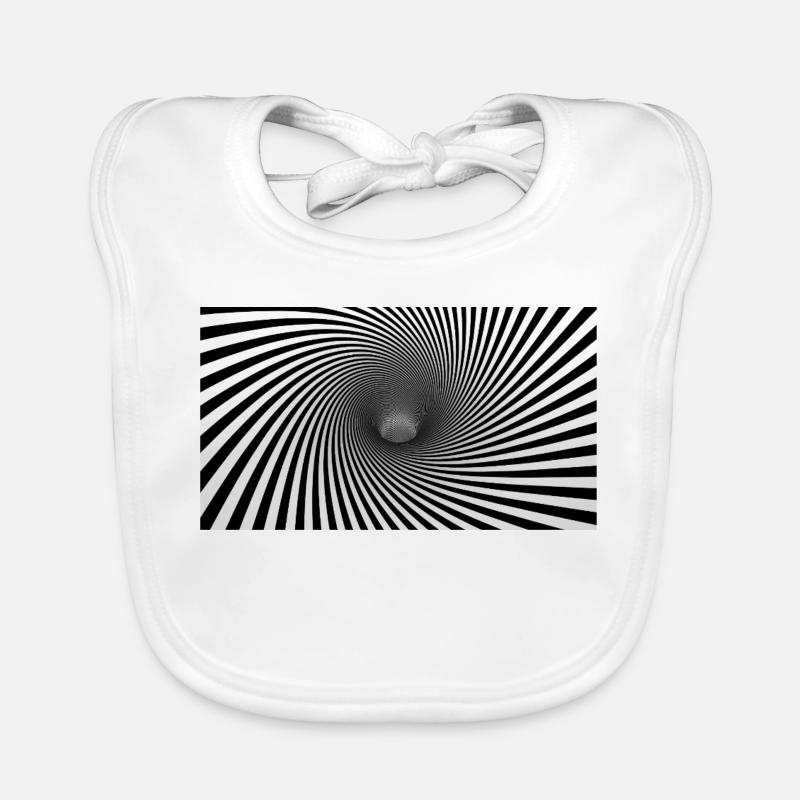 Hypnotic Black White Spiral Organic Baby Bibs