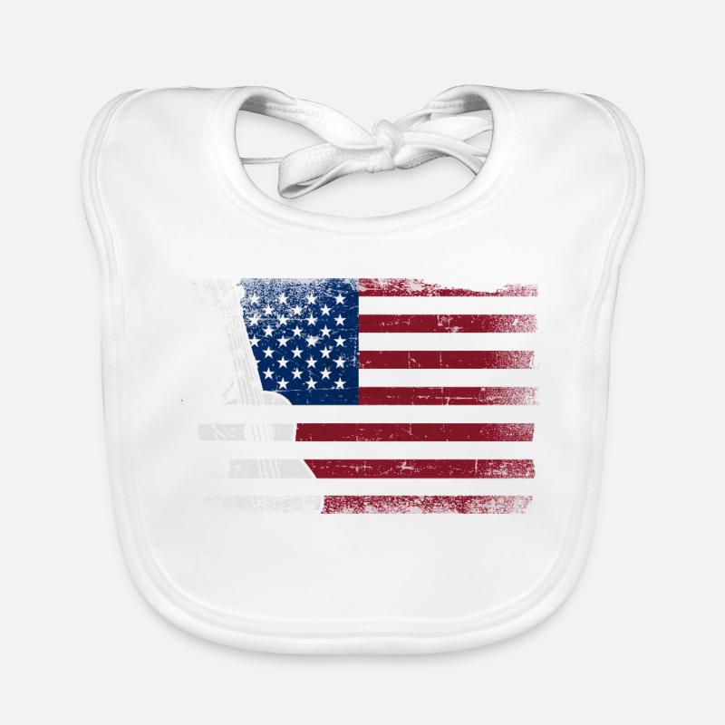 Ukulélé hawaïen Uke Drapeau américain Bavoir bio Bébé