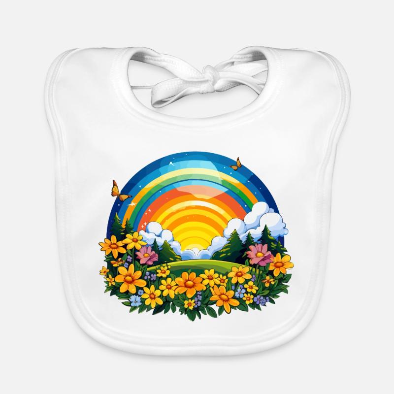 Arc-en-ciel en floraison au lever du soleil Bavoir bio Bébé
