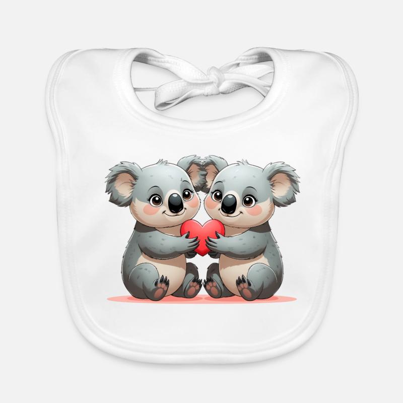 Koalas mit Herz: Freundschaft Baby Bio-Lätzchen