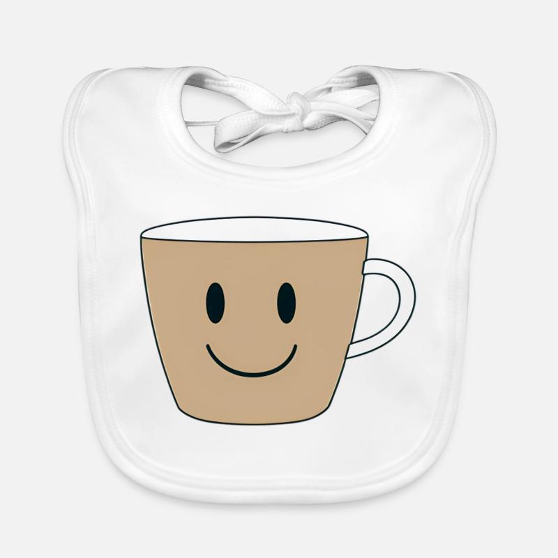 Lächelnder Kaffeebecher Design Baby Bio-Lätzchen