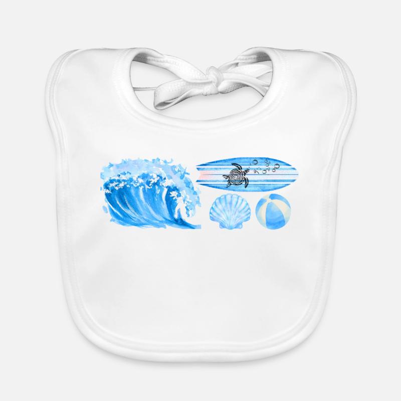 ocean vibe - Baby Bio-Lätzchen - Weiß