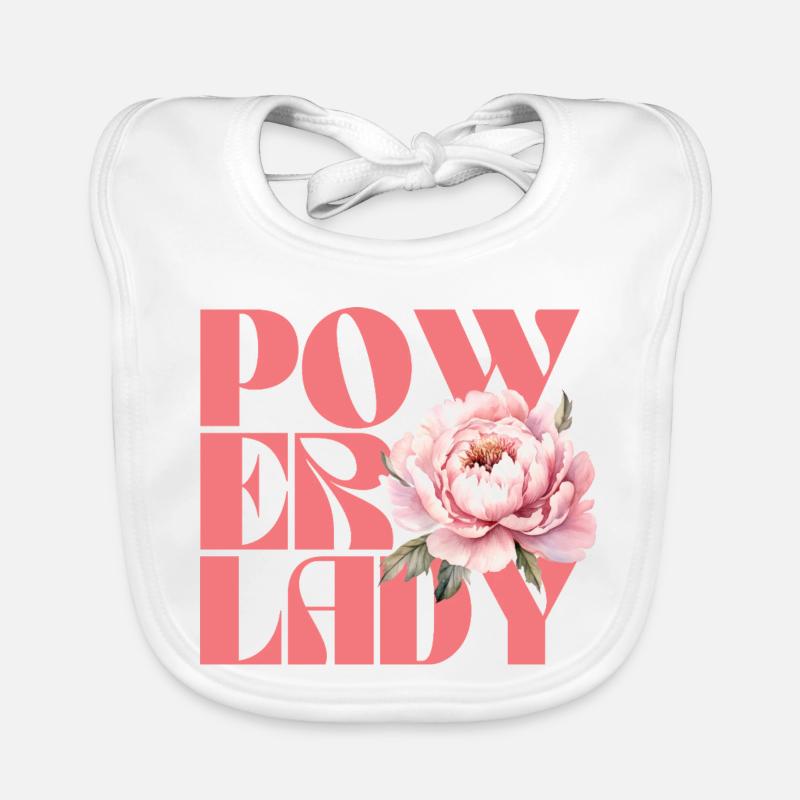 Powerlady - Baby Bio-Lätzchen - Weiß