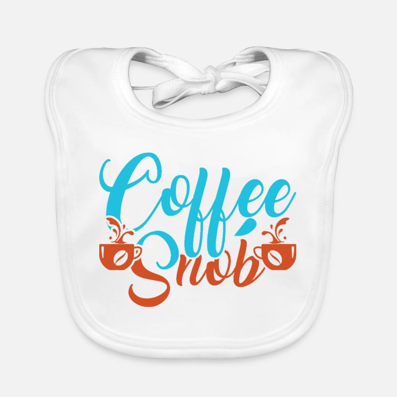 Snob Coffee : Typographie avec tasses Bavoir bio Bébé