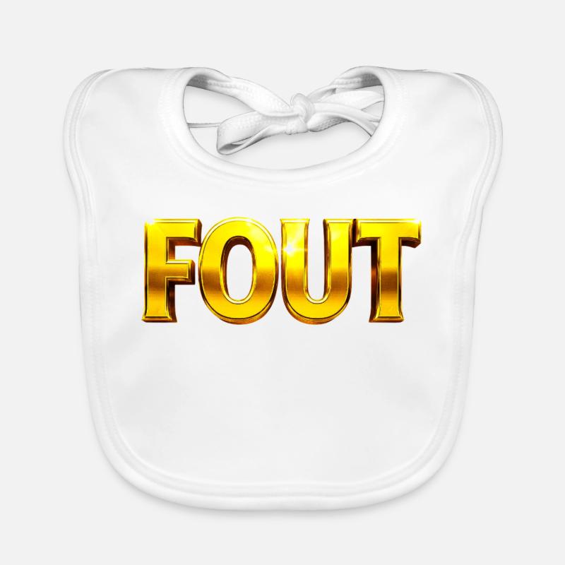 Golden Error Typography Organic Baby Bibs