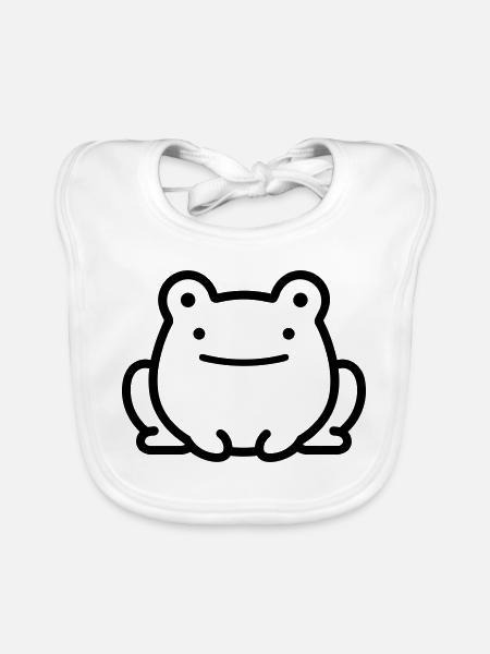 frog - Organic Baby Bibs - white - Front