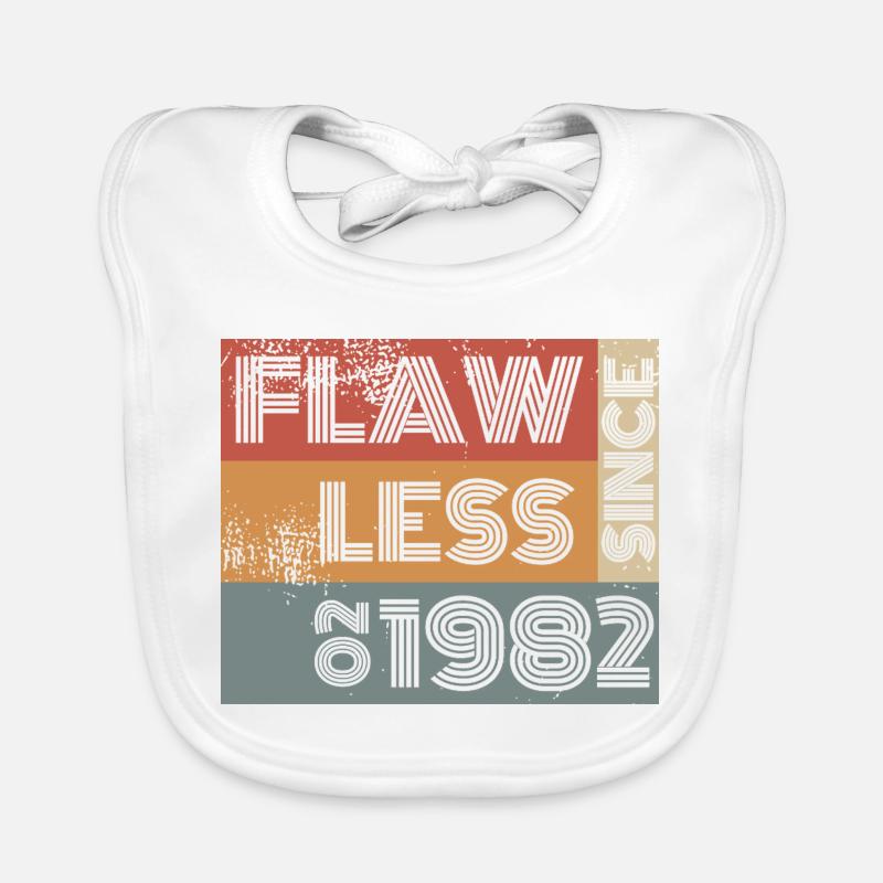 44. Birthday Flawless since 02/1982 Organic Baby Bibs