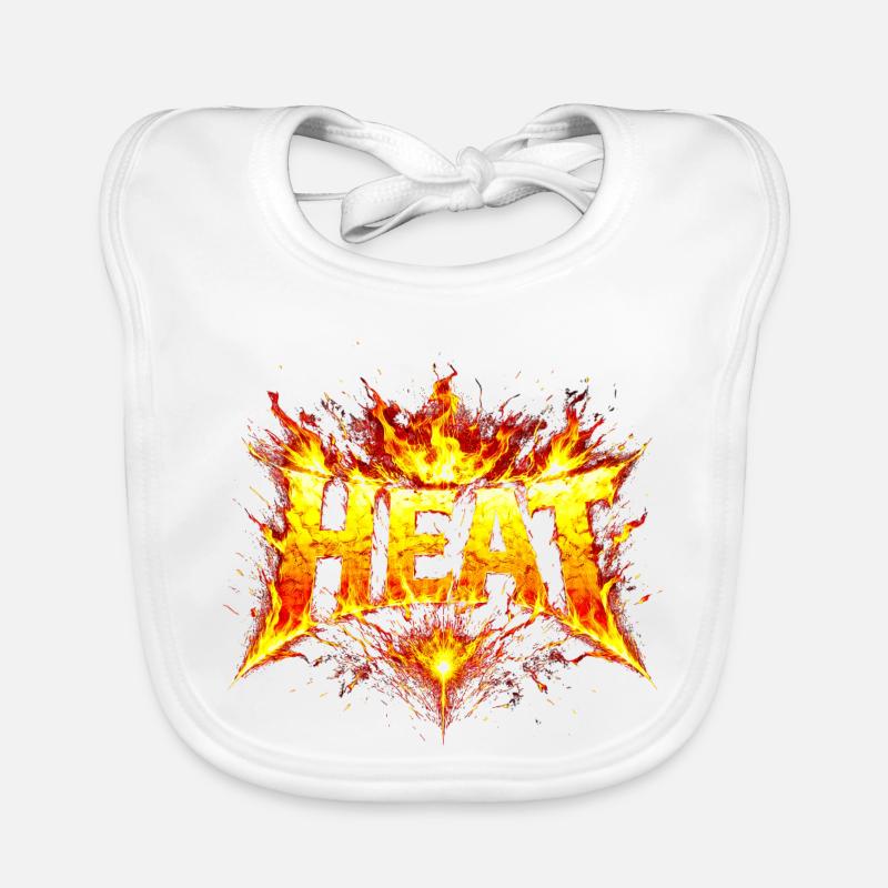 Typographie HEAT enflammée Bavoir bio Bébé