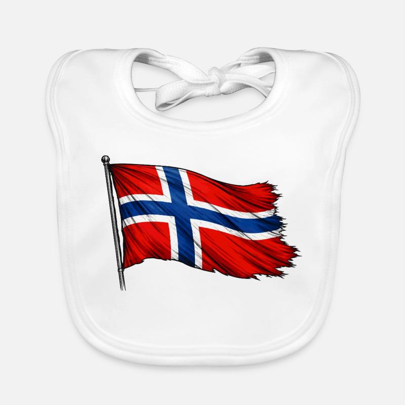 Drapeau de la Norvège Bavoir bio Bébé