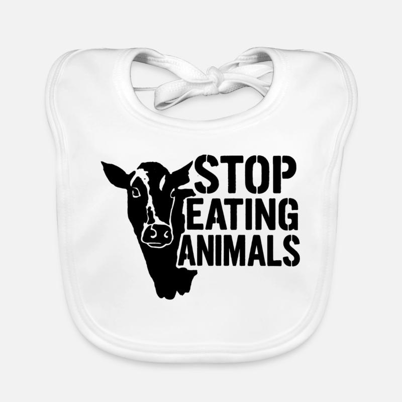 Silhouette de vache arrête de manger des animaux Bavoir bio Bébé