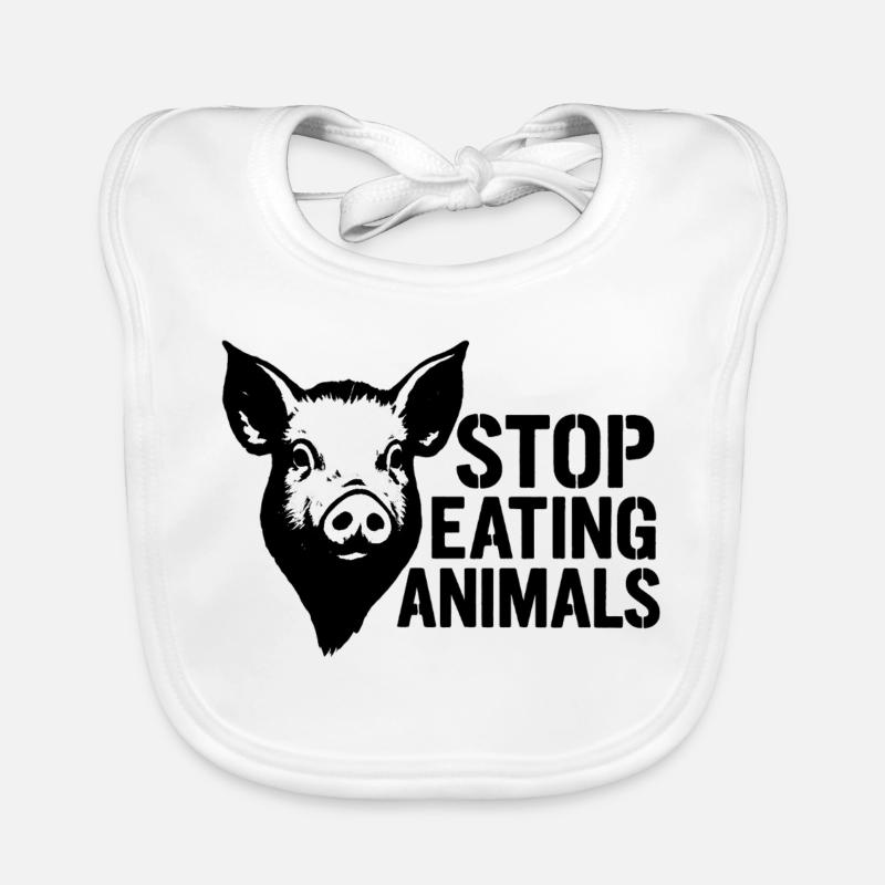 Stop Eating Animals Pig Baby Bio-Lätzchen