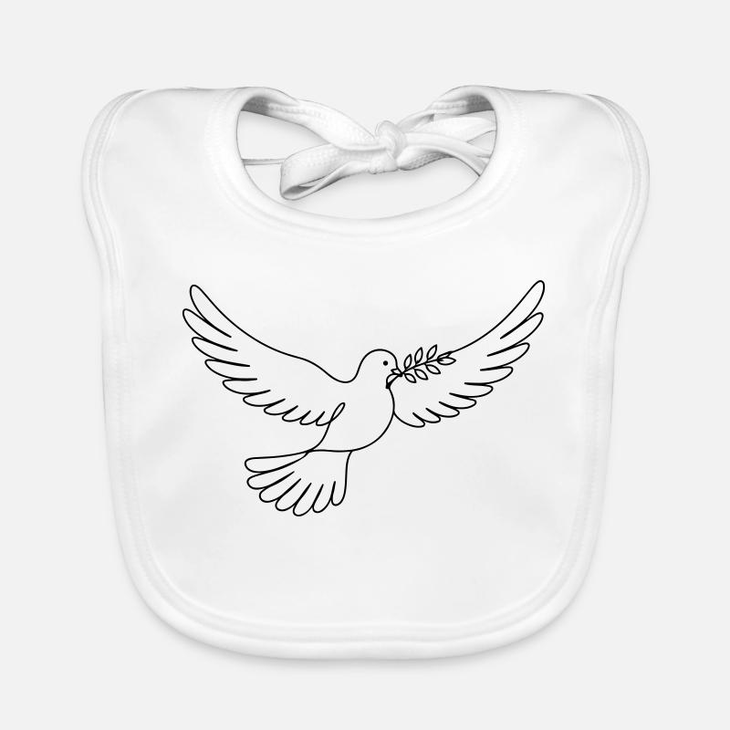 Paix de la colombe - Bavoir bio Bébé - blanc