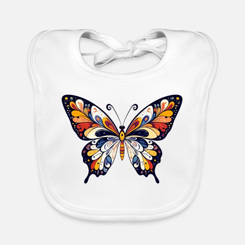 Colorful Abstract Butterfly Colors Art Organic Baby Bibs