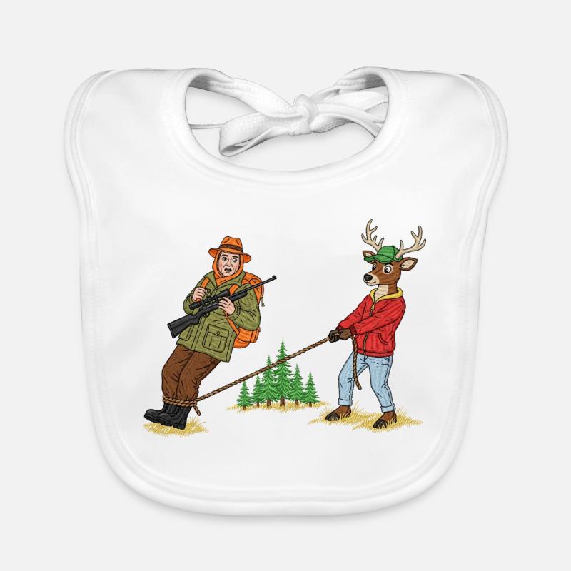 Forest Tug Duo: Hunter & Deer Organic Baby Bibs