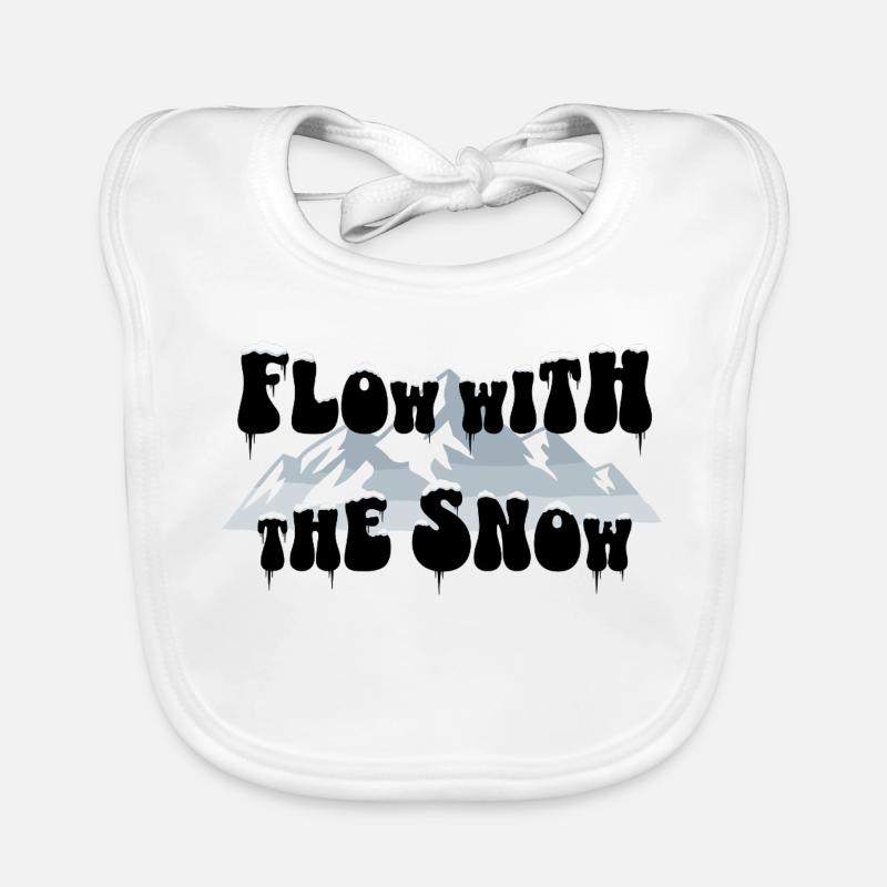 Flow with the Snow - Ski & Mountains Organic Baby Bibs
