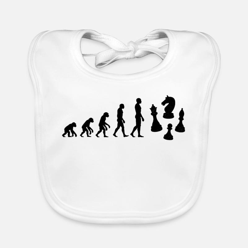 EVOLUTION: BORN TO CHESS! CHESS FANS & PASSION Organic Baby Bibs