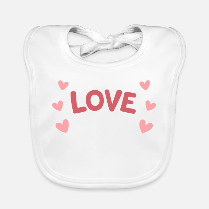 LOVE Pastel and Playful Hearts Organic Baby Bibs